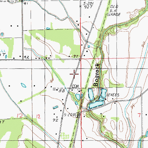 Topographic Map of Palestine Cemetery, LA