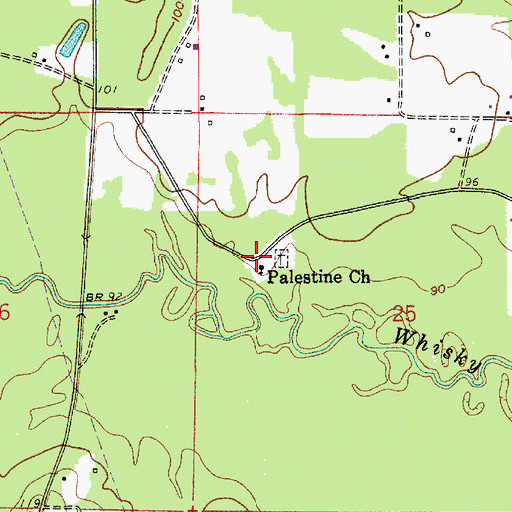 Topographic Map of Palestine Church, LA