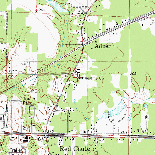 Topographic Map of Palestine Church, LA