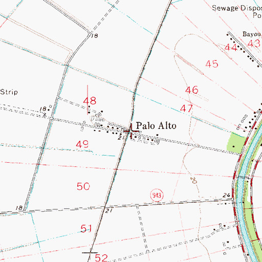 Topographic Map of Palo Alto, LA