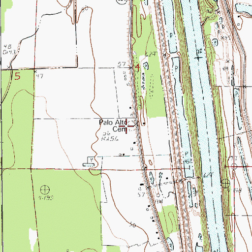 Topographic Map of Palo Alto Cemetery, LA