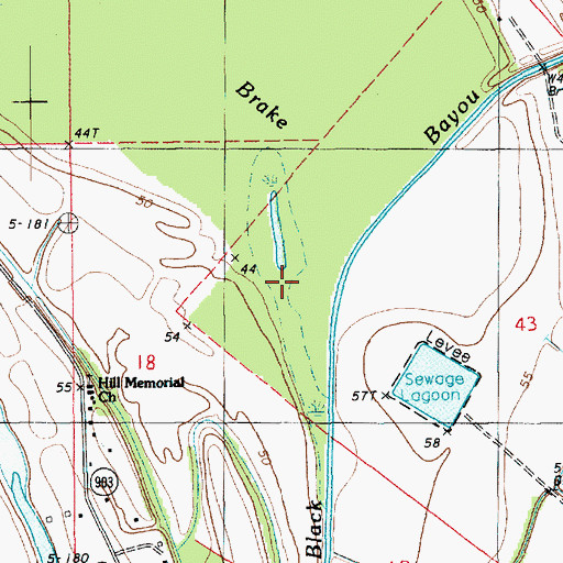 Topographic Map of Panola Brake, LA
