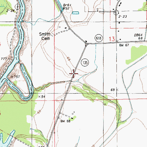 Topographic Map of Pardue School, LA