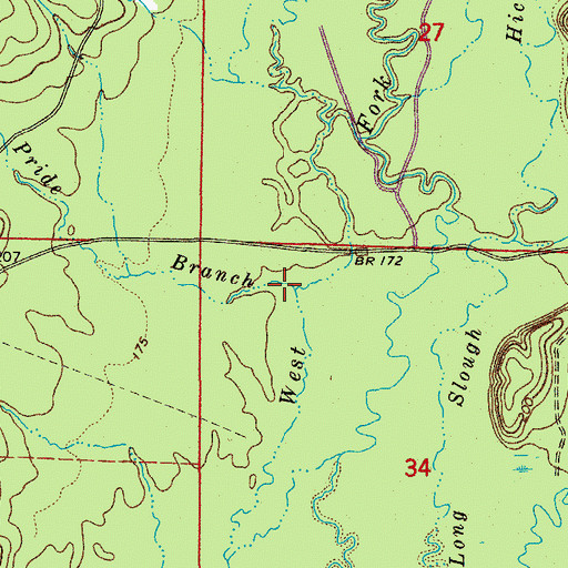 Topographic Map of Pride Branch, AR