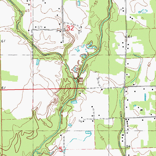 Topographic Map of Parker Branch, LA