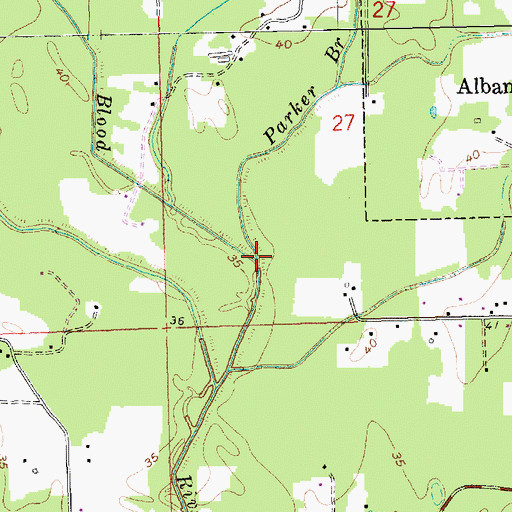 Topographic Map of Parker Branch, LA