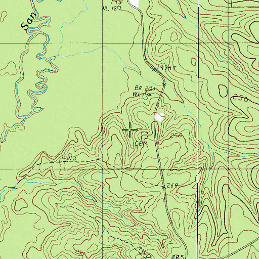 Topographic Map of Parrott Cemetery, LA