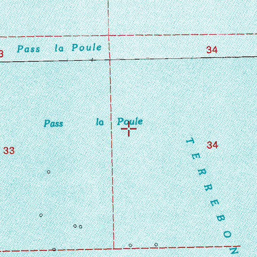 Topographic Map of Pass la Poule, LA