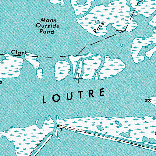 Topographic Map of Pass a Loutre, LA