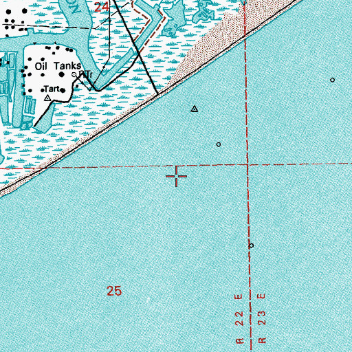 Topographic Map of Pass Fourchon, LA