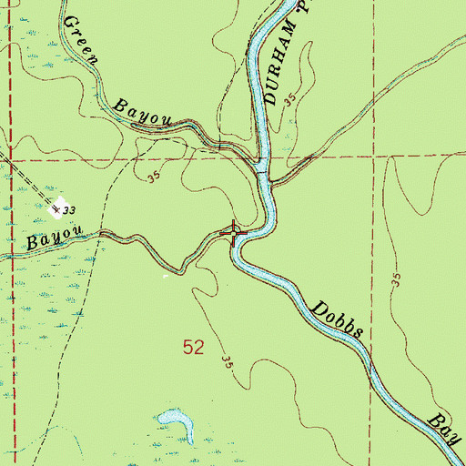 Topographic Map of Pat Lake Bayou, LA