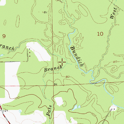 Topographic Map of Pate Branch, LA