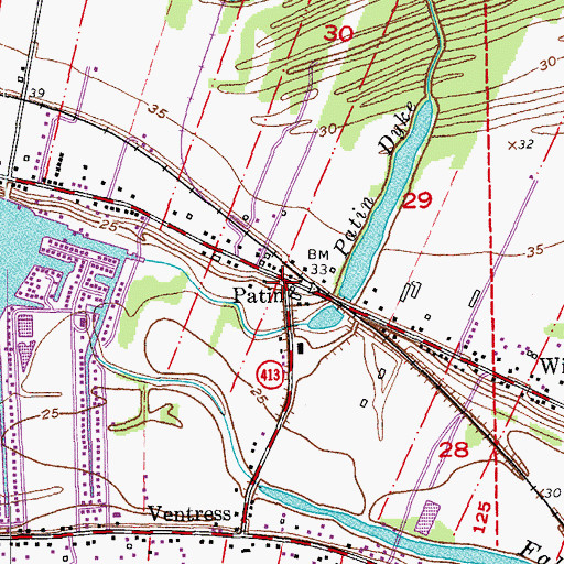 Topographic Map of Patin, LA