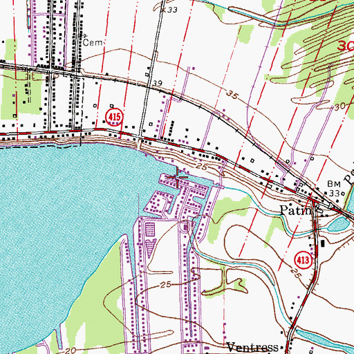 Topographic Map of Patin Dyke Slough, LA