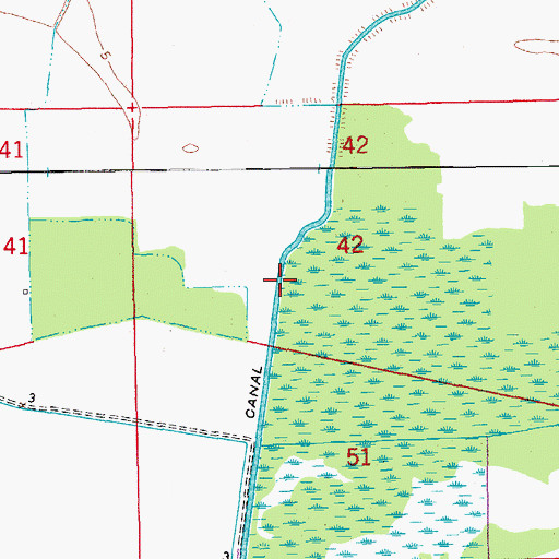 Topographic Map of Patout Canal, LA