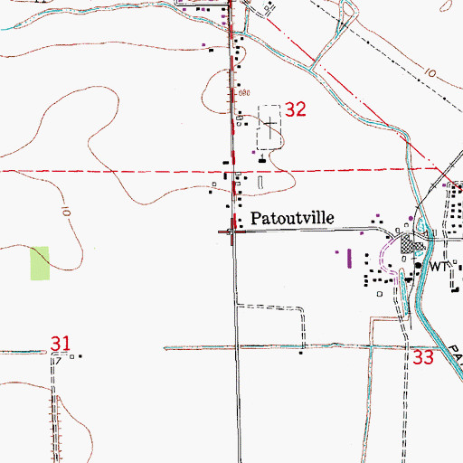 Topographic Map of Patoutville, LA