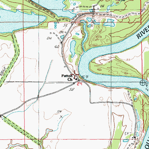 Topographic Map of Patton Church, LA