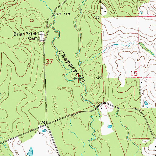 Topographic Map of Peaks Creek, LA