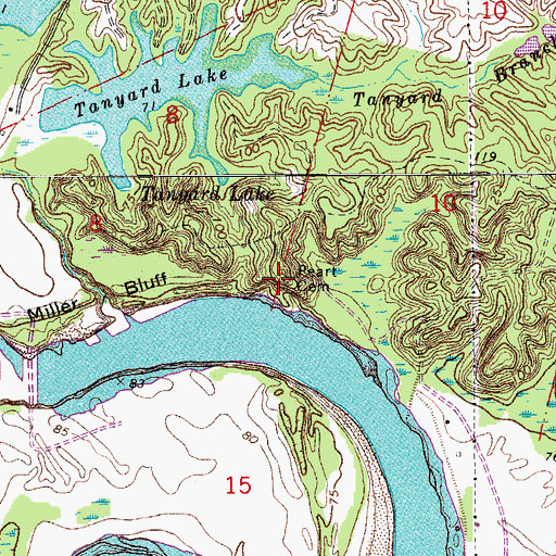Topographic Map of Peart Cemetery, LA