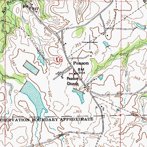 Topographic Map of Peason Church, LA