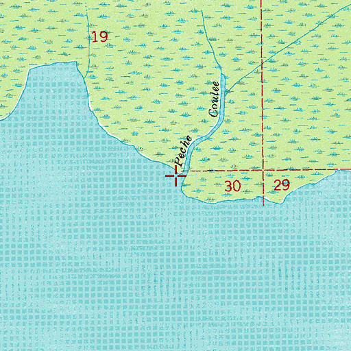Topographic Map of Peche Coulee, LA
