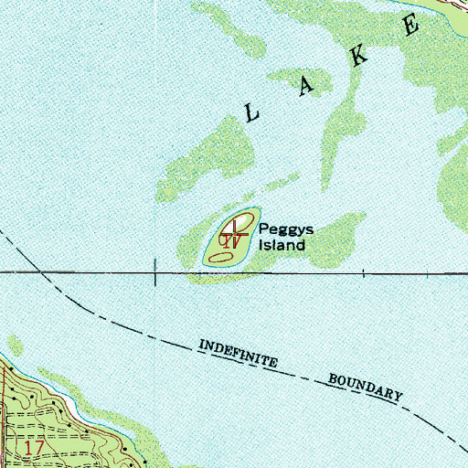 Topographic Map of Peggys Island, LA