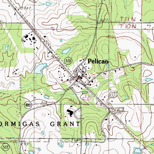 Topographic Map of Pelican, LA