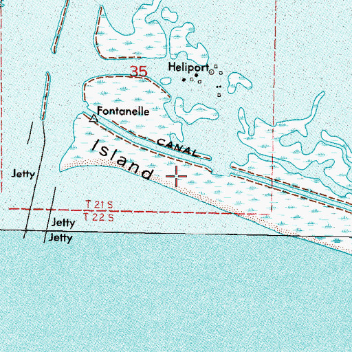 Topographic Map of Pelican Island, LA