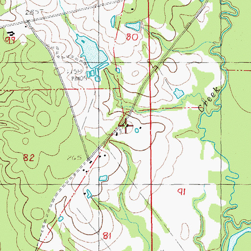 Topographic Map of Pemble Cemetery, LA