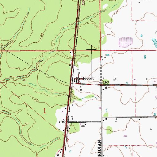 Topographic Map of Pentecost Church, LA