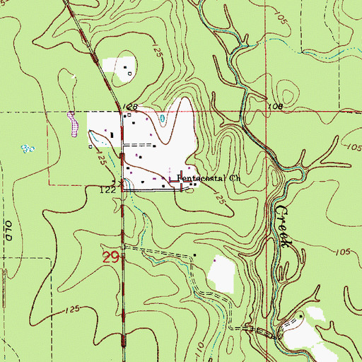 Topographic Map of Pentecostal Church, LA