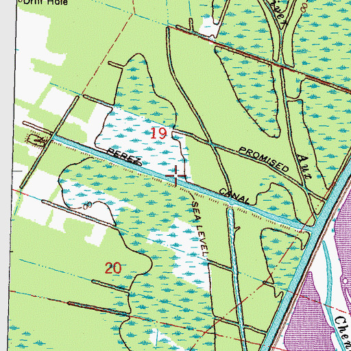 Topographic Map of Perez Canal, LA