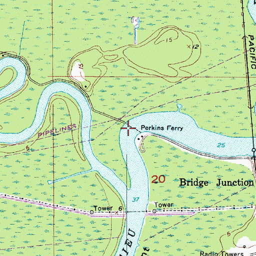 Topographic Map of Perkins Ferry, LA