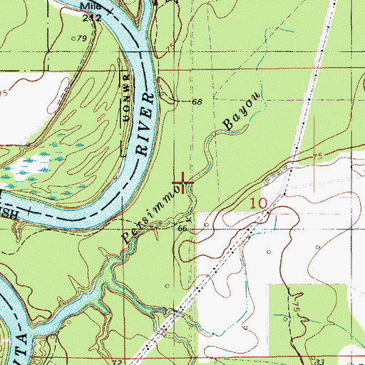 Topographic Map of Persimmon Bayou, LA