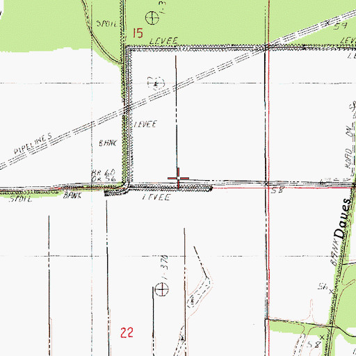 Topographic Map of Persimmon Slough, LA