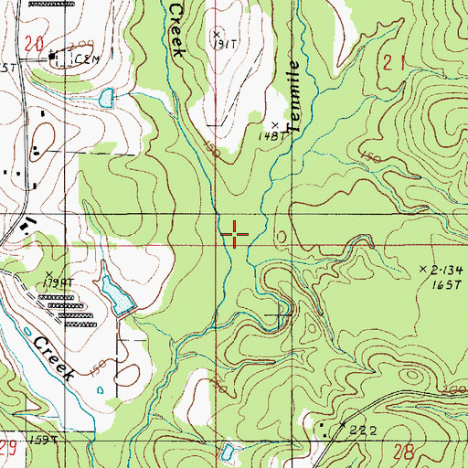 Topographic Map of Peter Creek, LA