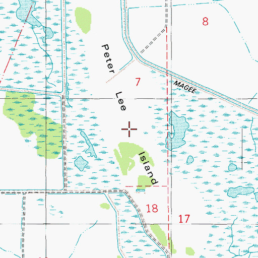 Topographic Map of Peter Lee Island, LA
