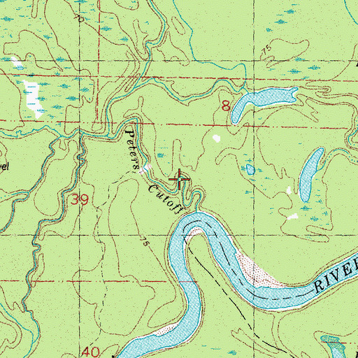 Topographic Map of Peters Cutoff, LA