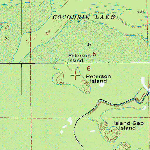 Topographic Map of Peterson Island, LA