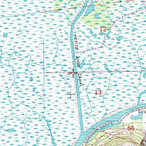 Topographic Map of Petite Anse Canal, LA