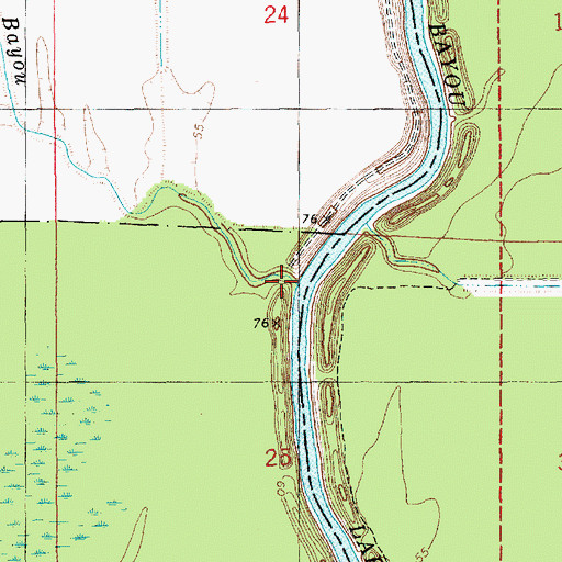 Topographic Map of Petticoat Bayou, LA