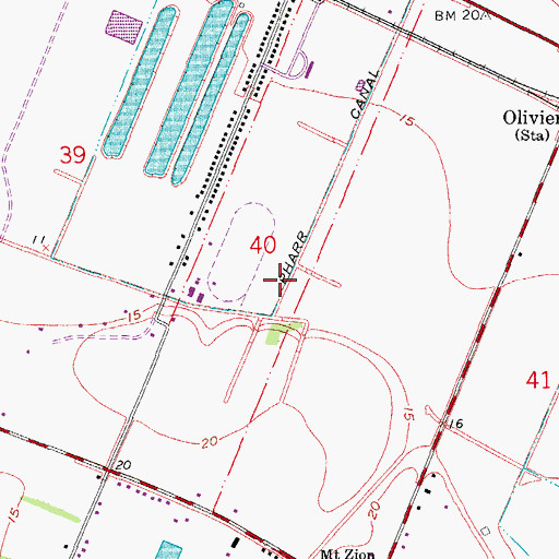 Topographic Map of Pharr Canal, LA