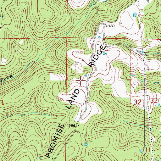 Topographic Map of Promise Land Ridge, AR
