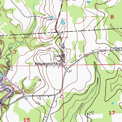 Topographic Map of Philadelphia Church, LA