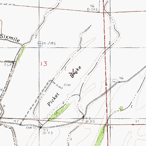 Topographic Map of Picket Brake, LA