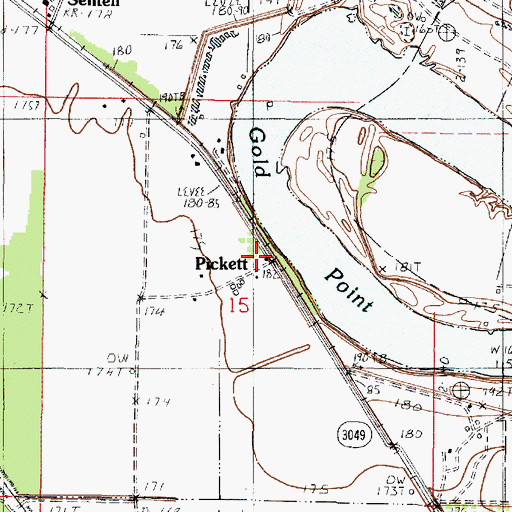Topographic Map of Pickett, LA