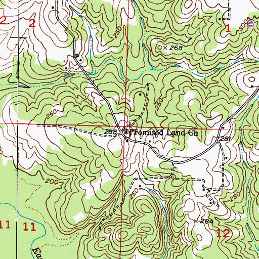 Topographic Map of Promised Land Church, AR
