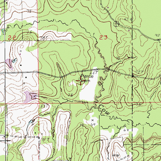 Topographic Map of Pierce Cemetery, LA