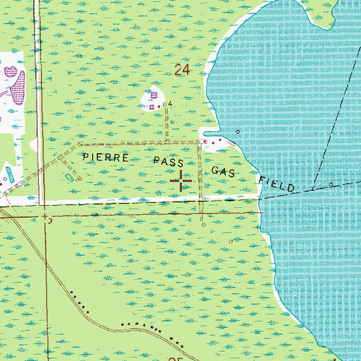 Topographic Map of Pierre Pass Gas Field, LA