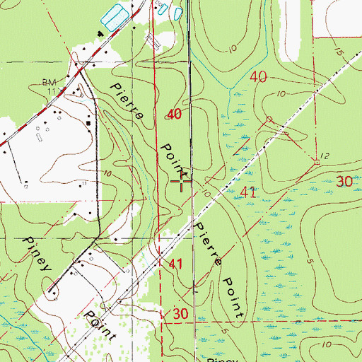 Topographic Map of Pierre Point, LA